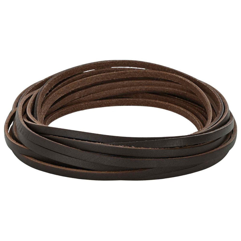 vidaXL Δερμάτινο Λουρί 1 Σκούρο Καφέ 200 x 0,4 εκ. Δέρμα