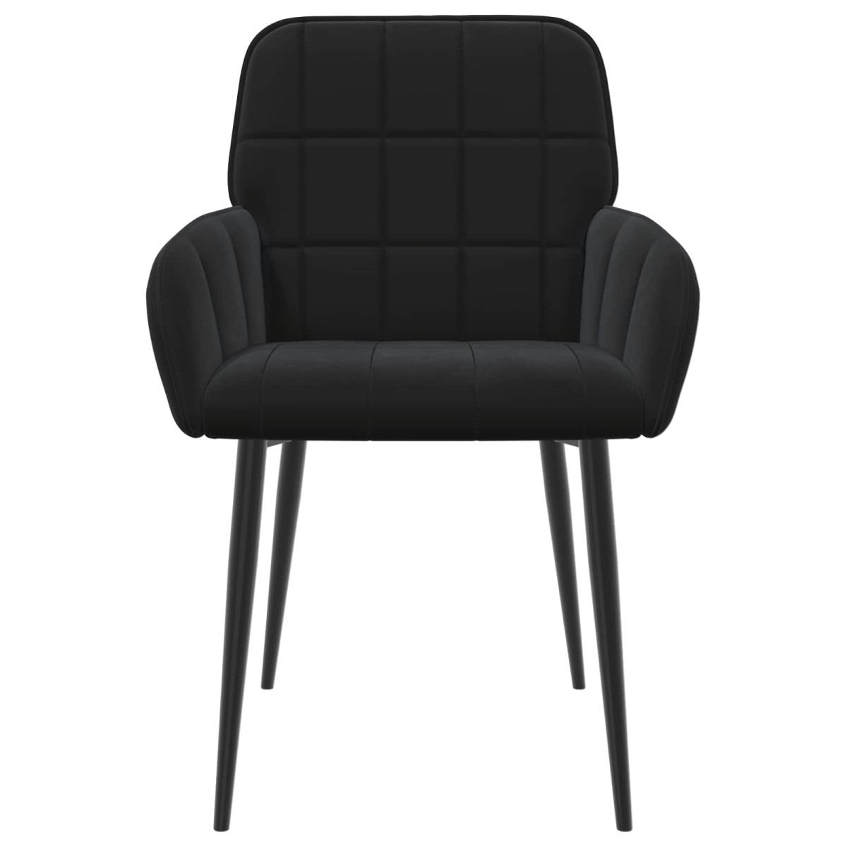 vidaXL Καρέκλες φαγητού 2 τμχ. Βελούδο Μαύρο 57 x 50 x 85 εκ.