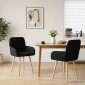 vidaXL Καρέκλες φαγητού 2 τμχ. Ύφασμα Μαύρο 56,5 x 50 x 87,5 εκ.