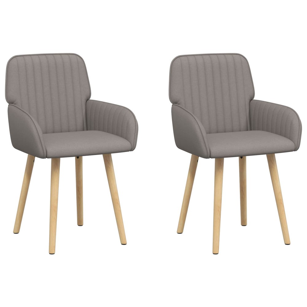 vidaXL Καρέκλες φαγητού 2 τμχ. Ύφασμα Taupe 56,5 x 50 x 87,5 εκ.