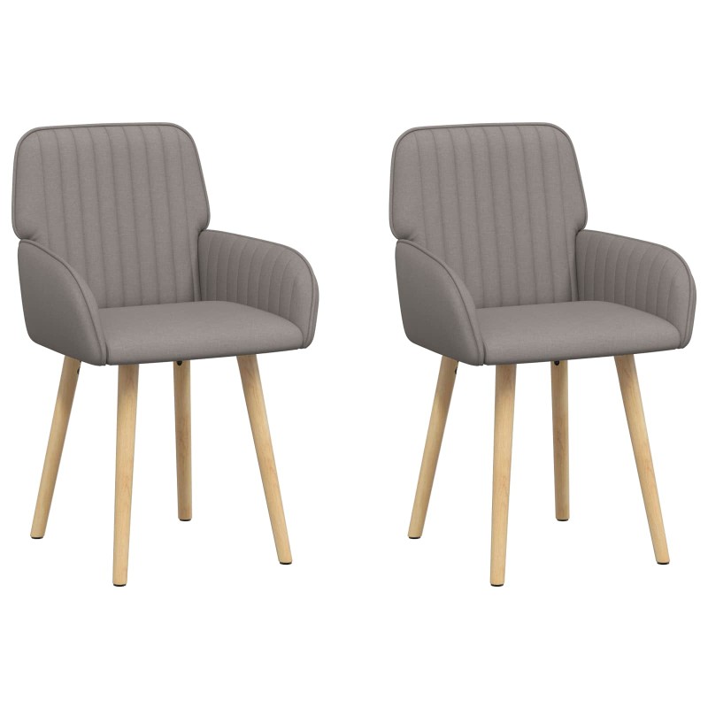 vidaXL Καρέκλες φαγητού 2 τμχ. Ύφασμα Taupe 56,5 x 50 x 87,5 εκ.