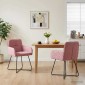 vidaXL Καρέκλες φαγητού 2 τμχ. Βελούδο Ροζ 59 x 56,5 x 86 εκ.