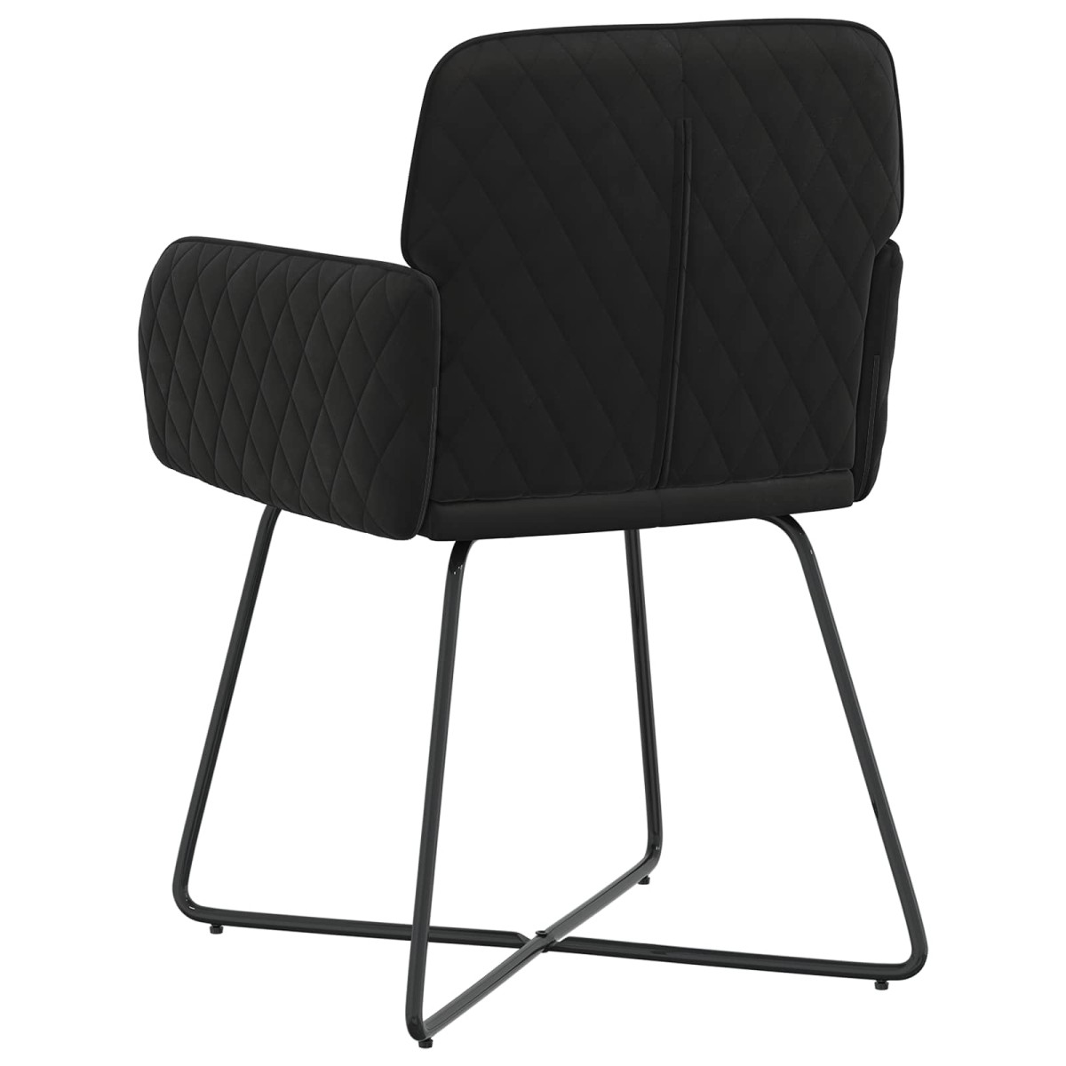 vidaXL Καρέκλες φαγητού 2 τμχ. Βελούδο Μαύρο 59 x 56,5 x 86 εκ.