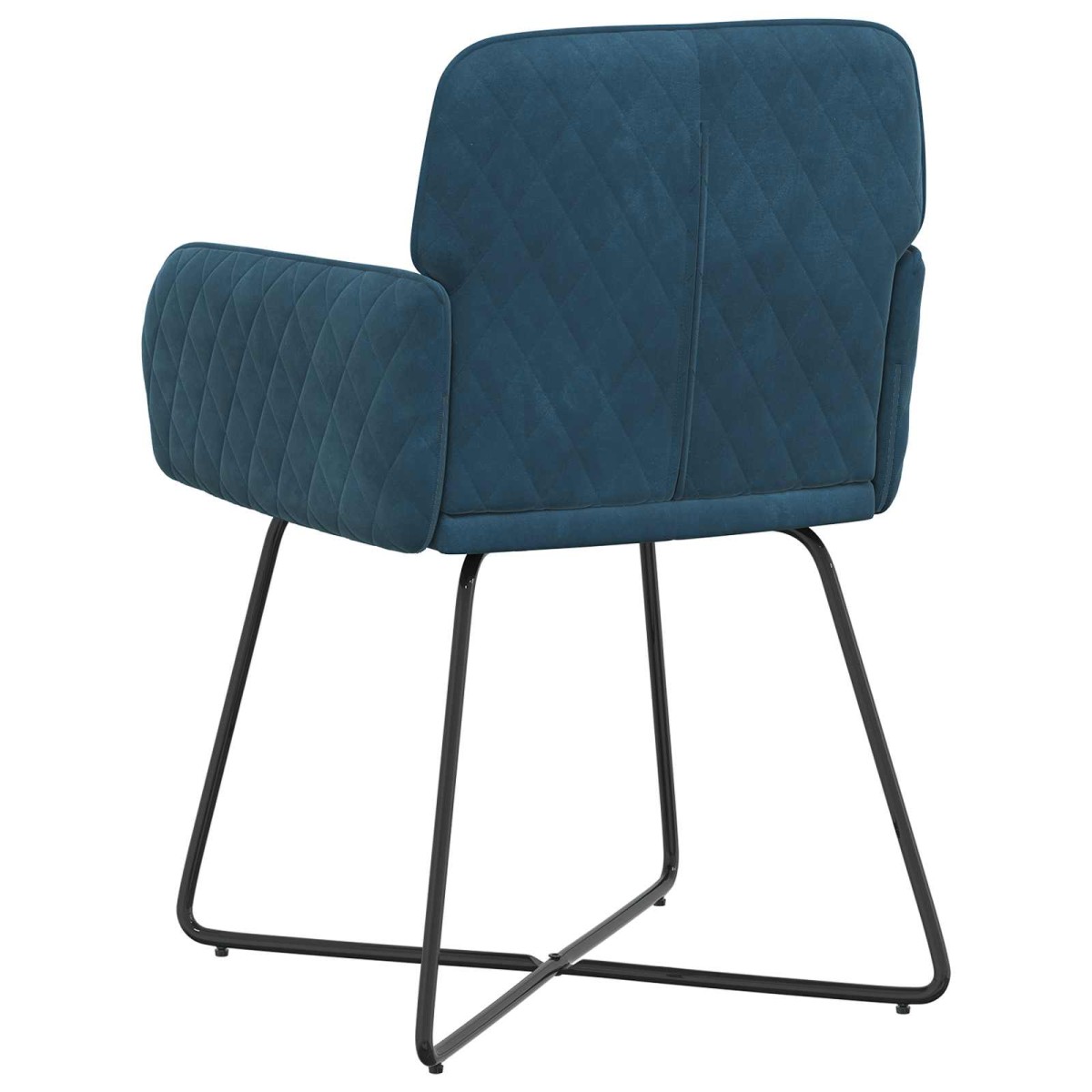 vidaXL Καρέκλες φαγητού 2 τμχ. Βελούδο Μπλε 59 x 56,5 x 86 εκ.