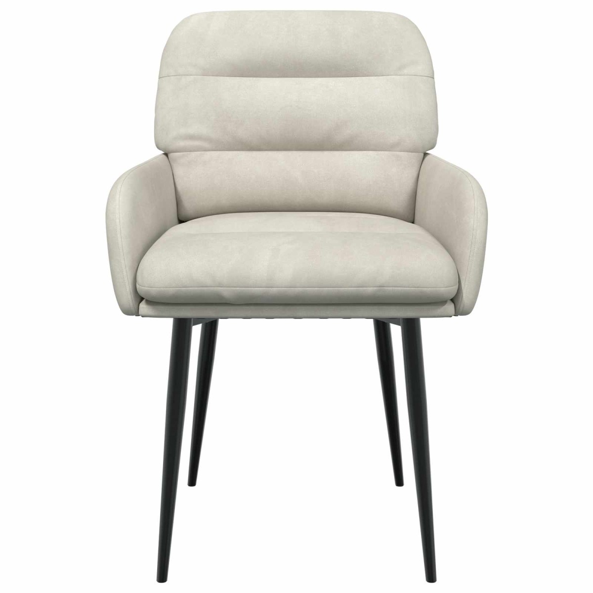 vidaXL Καρέκλες φαγητού 2 τμχ. Βελούδο Κρεμ 59 x 59,5 x 90 εκ