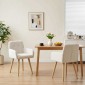 vidaXL Καρέκλες φαγητού 2 τμχ. Μπουκλέ Κρεμ 59 x 57 x 85 εκ.
