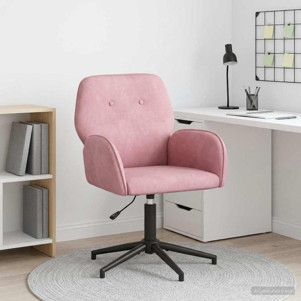 vidaXL Γυροσκοπική Καρέκλα Γραφείου 54 x 55 x 90 εκ Ροζ Βελούδο