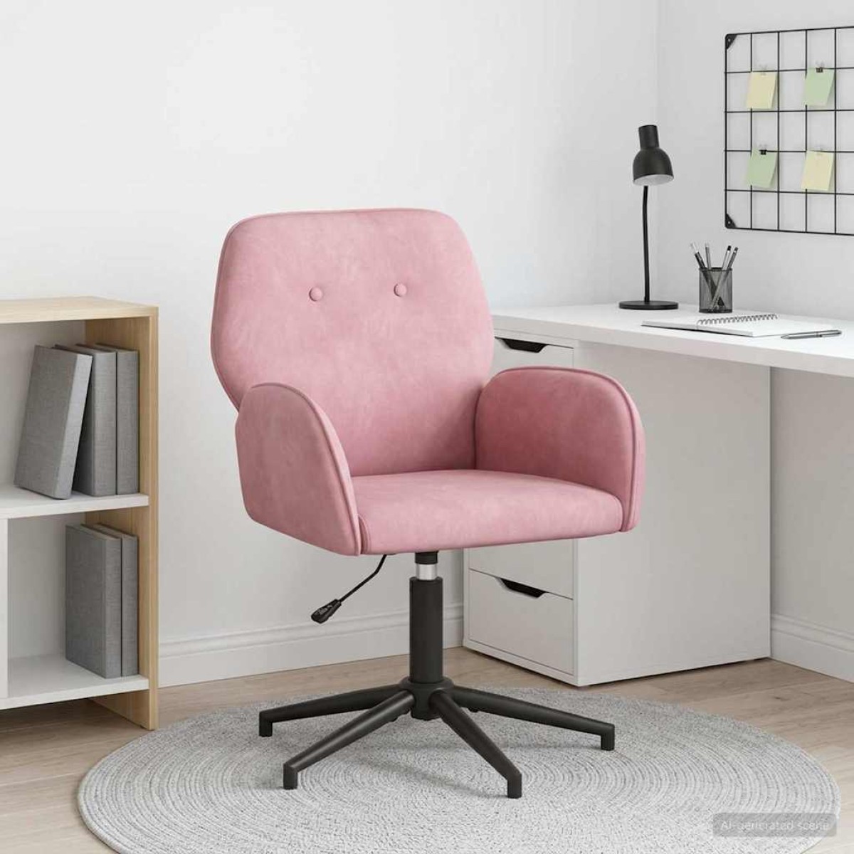 vidaXL Γυροσκοπική Καρέκλα Γραφείου 54 x 55 x 90 εκ Ροζ Βελούδο