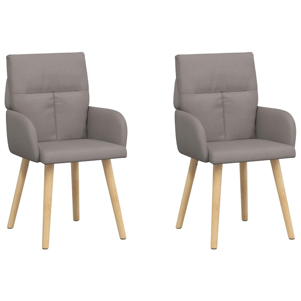 vidaXL Καρέκλες φαγητού 2 τμχ. Ύφασμα Taupe 60 x 56 x 96 εκ