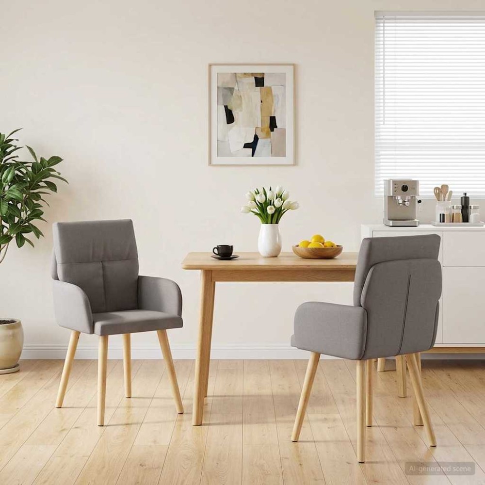 vidaXL Καρέκλες φαγητού 2 τμχ. Ύφασμα Taupe 60 x 56 x 96 εκ