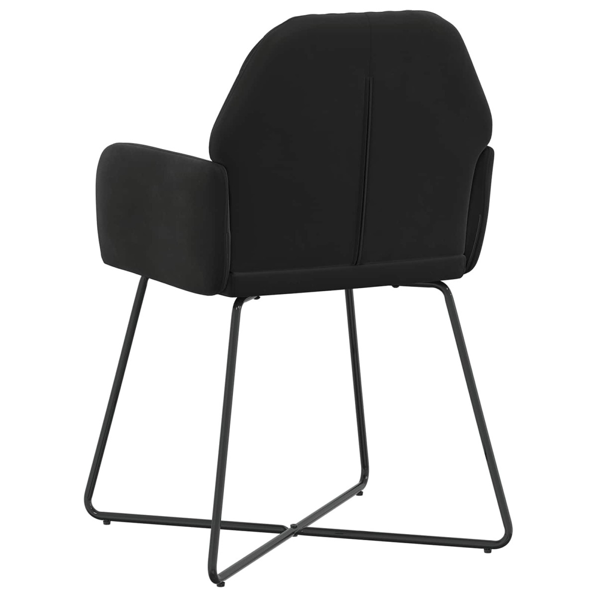 vidaXL Καρέκλες φαγητού 2 τμχ. Βελούδο Μαύρο 55 x 50 x 84 εκ.