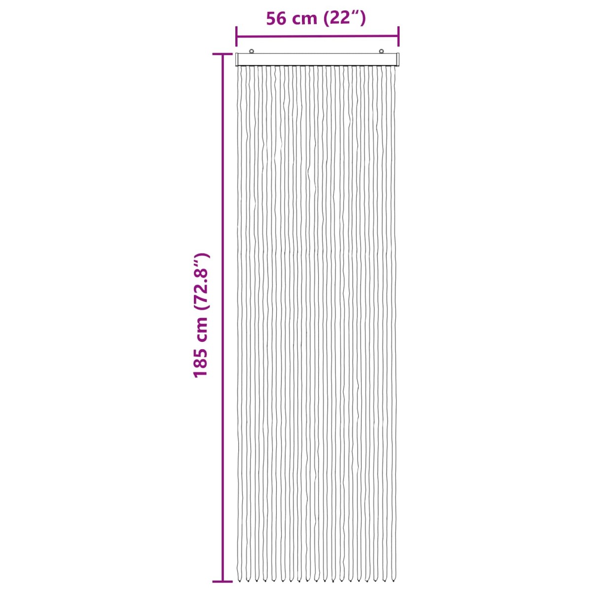 vidaXL Κουρτίνα εντόμων Chenille Γκρι και Μαύρο 56 x 185 cm 100% PP