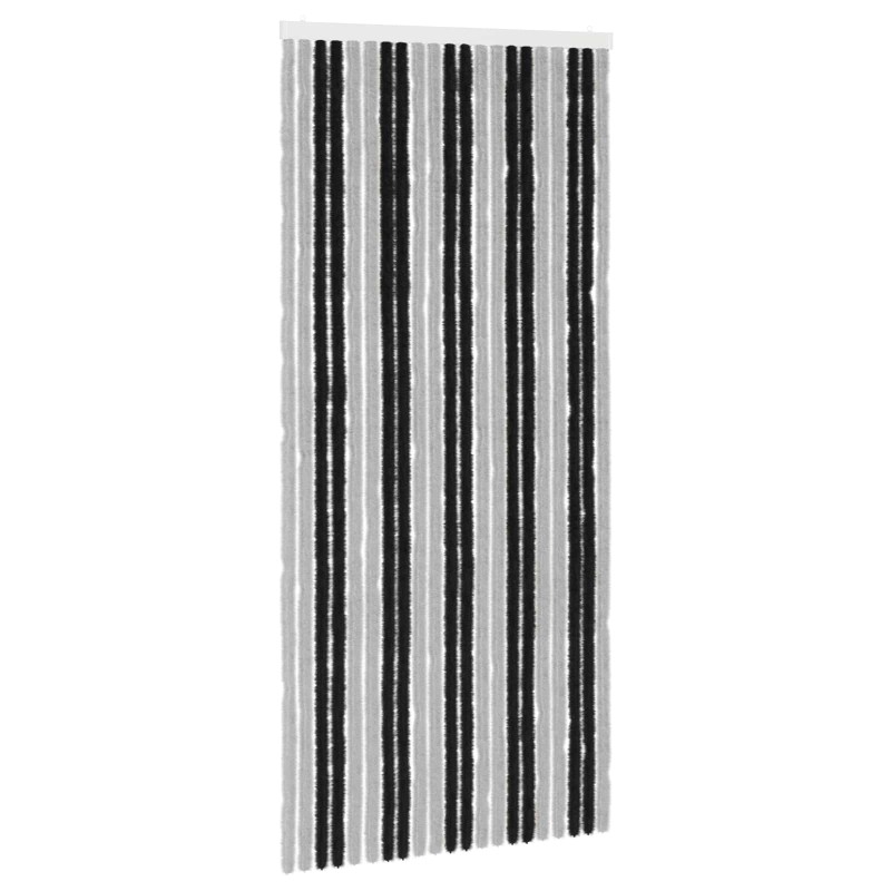 vidaXL Κουρτίνα εντόμων Chenille Γκρι και Μαύρο 90 x 200 cm 100% PP