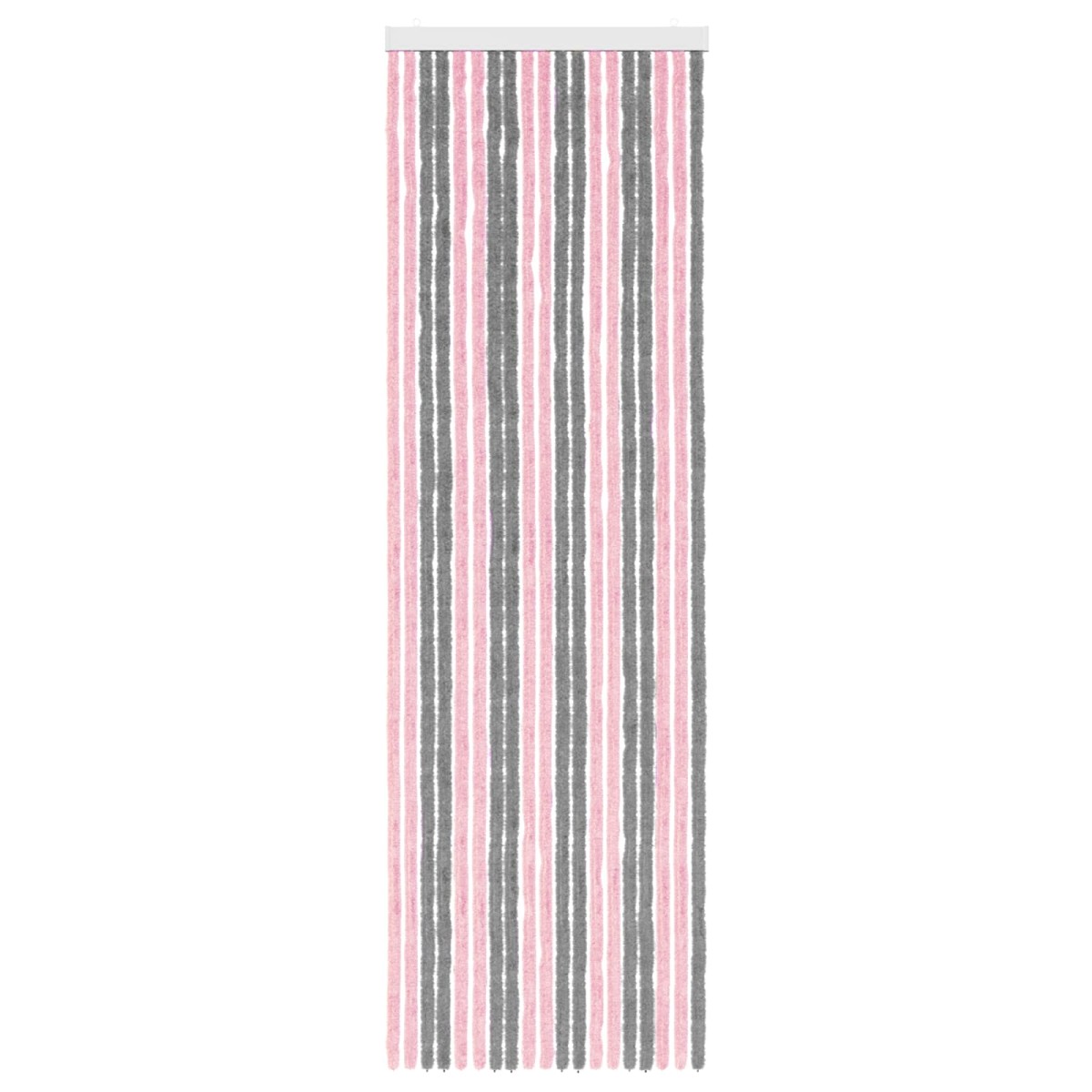 vidaXL Κουρτίνα εντόμων Chenille Ασημί Γκρι και Ροζ 56 x 185 cm