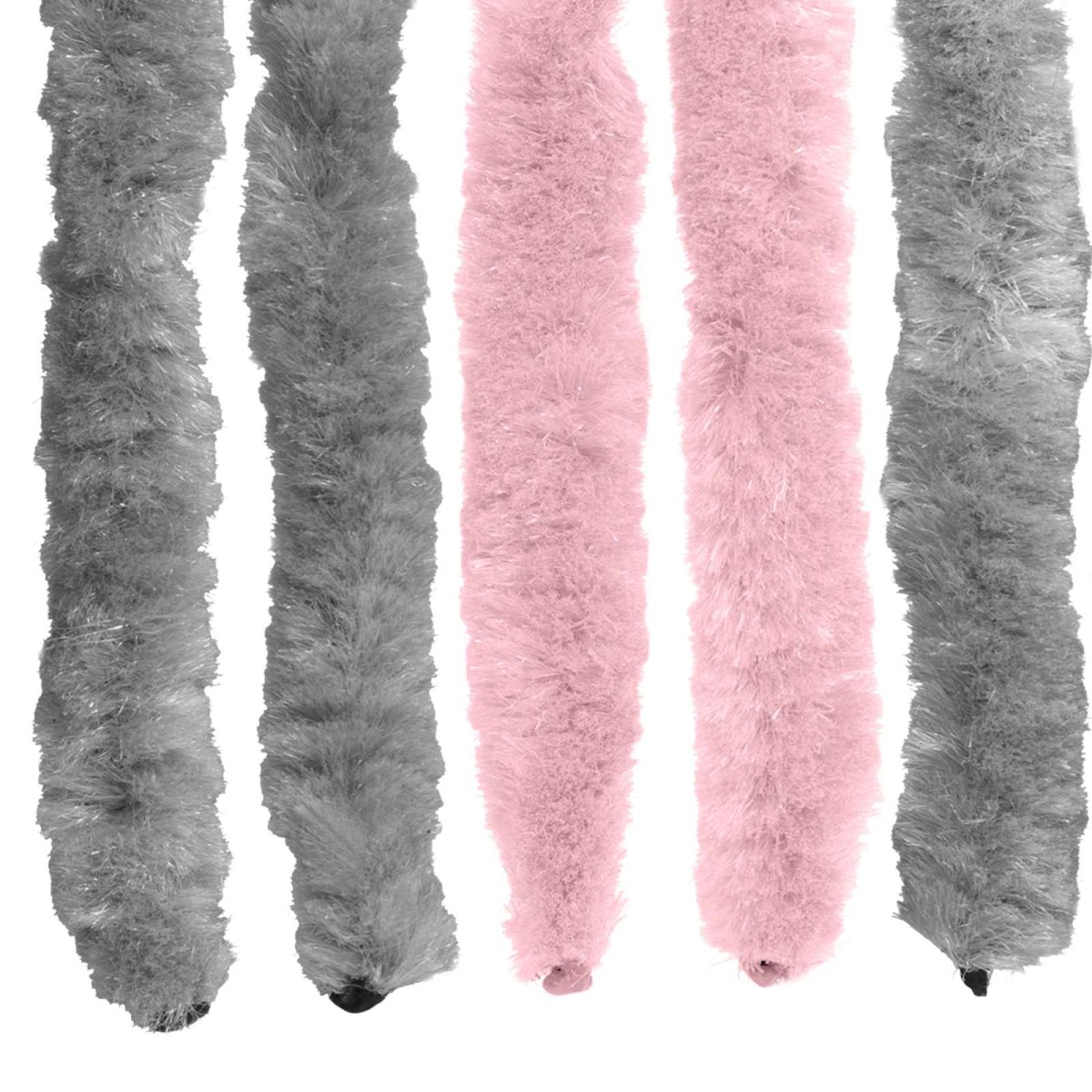vidaXL Κουρτίνα εντόμων Chenille Ασημί Γκρι και Ροζ 56 x 185 cm