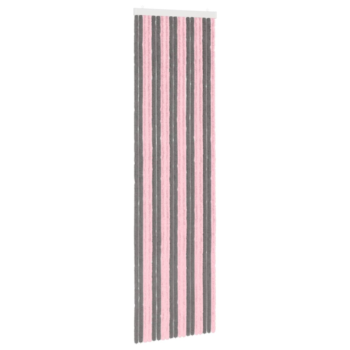 vidaXL Κουρτίνα εντόμων Chenille Ασημί Γκρι και Ροζ 56 x 200 cm