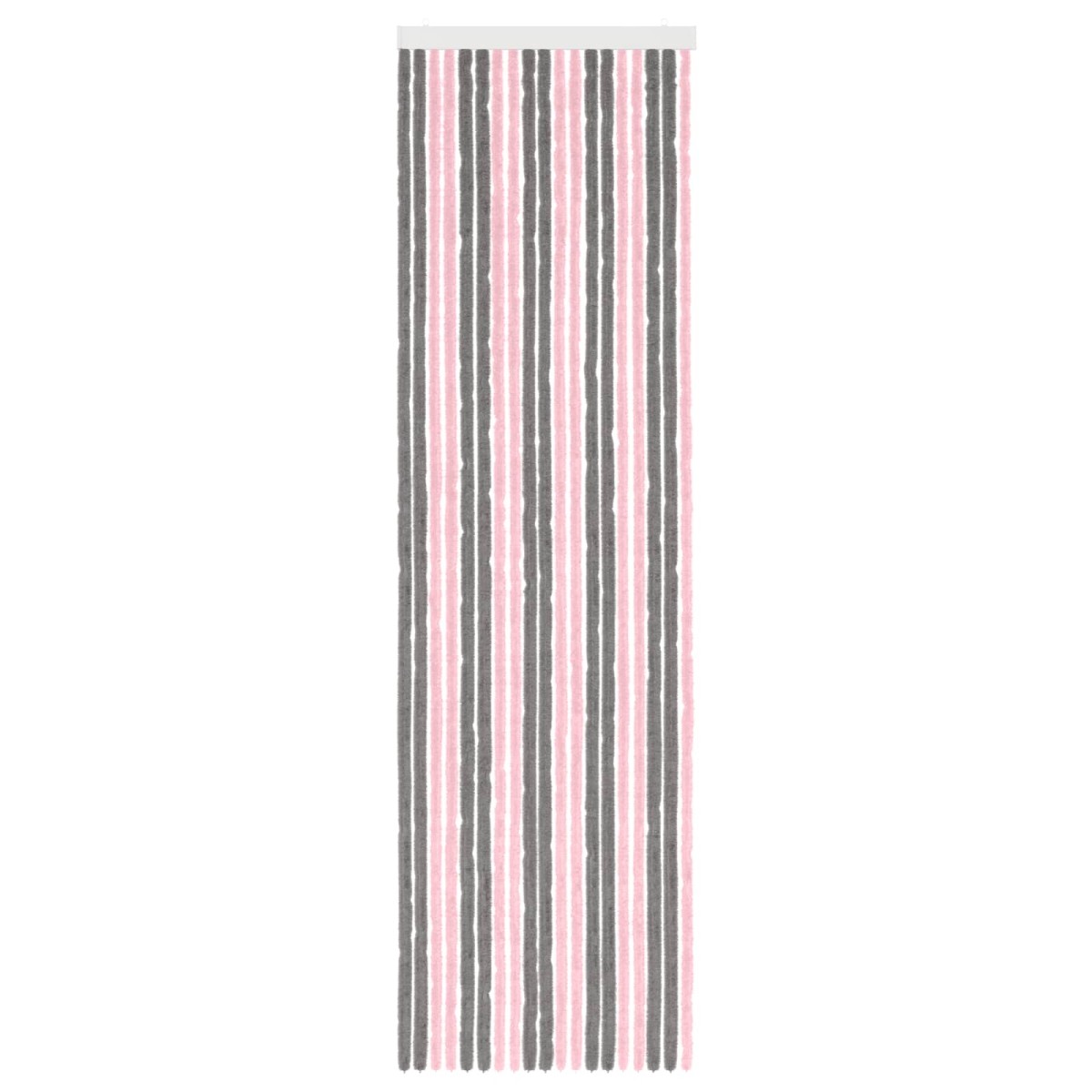vidaXL Κουρτίνα εντόμων Chenille Ασημί Γκρι και Ροζ 56 x 200 cm