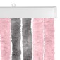 vidaXL Κουρτίνα εντόμων Chenille Ασημί Γκρι και Ροζ 56 x 200 cm