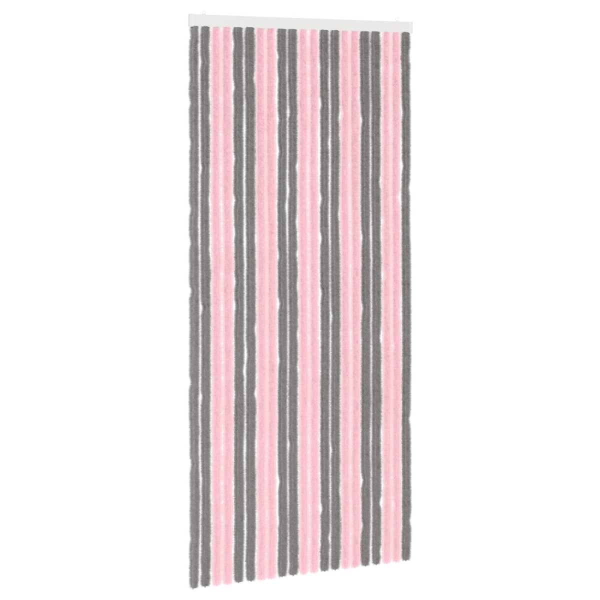 vidaXL Κουρτίνα εντόμων Chenille Ασημί Γκρι και Ροζ 90 x 200 cm