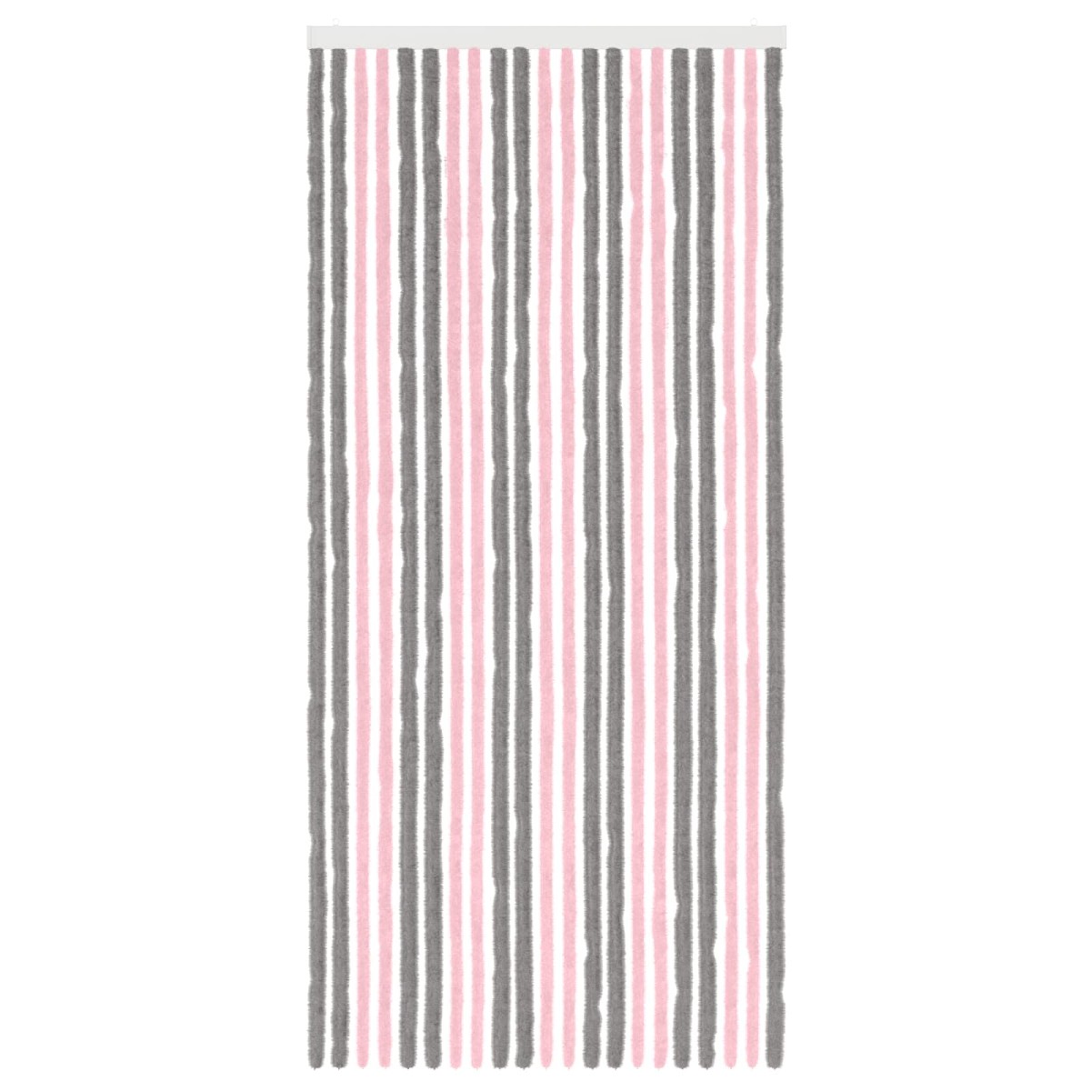 vidaXL Κουρτίνα εντόμων Chenille Ασημί Γκρι και Ροζ 90 x 200 cm