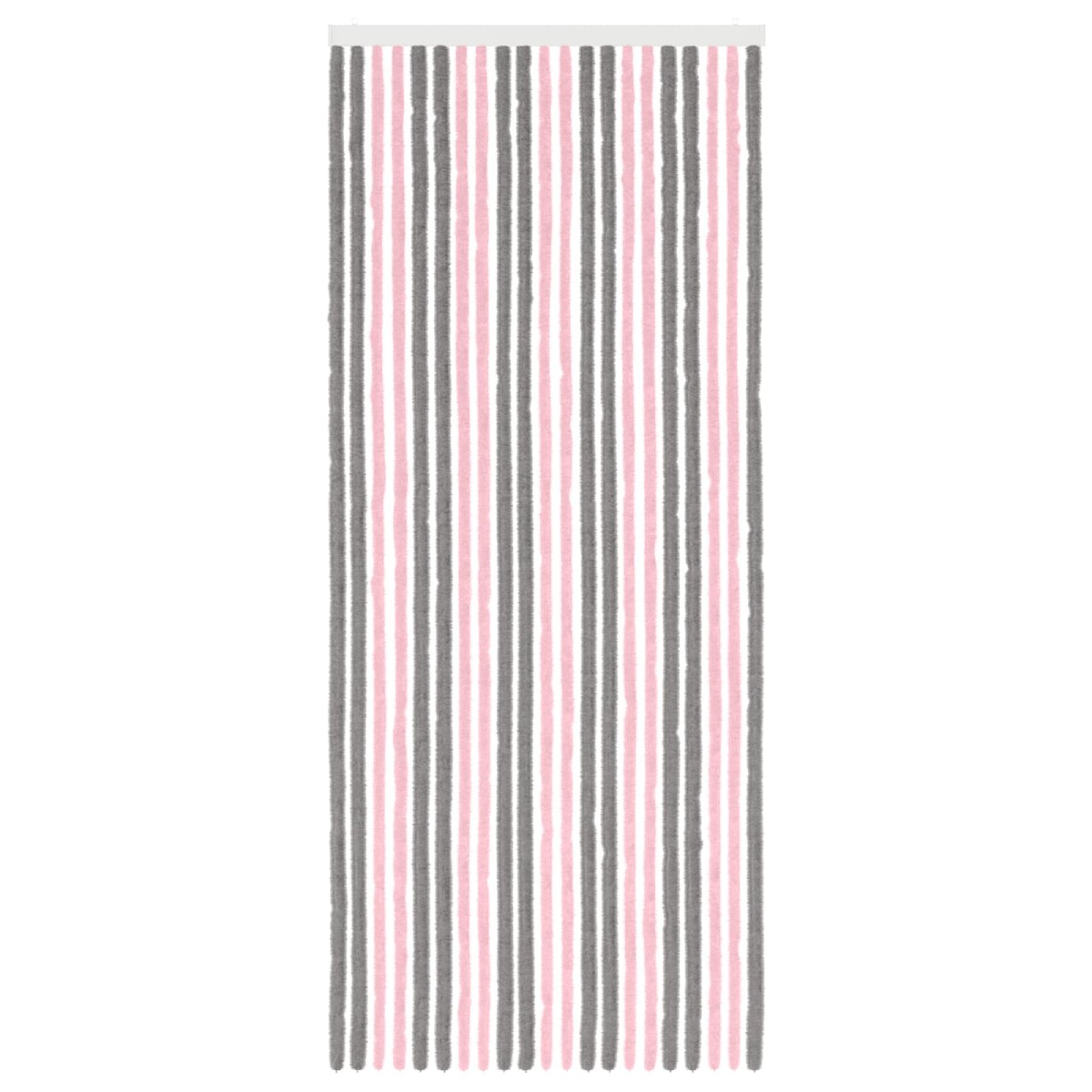 vidaXL Κουρτίνα εντόμων Chenille Ασημί Γκρι και Ροζ 90 x 220 cm