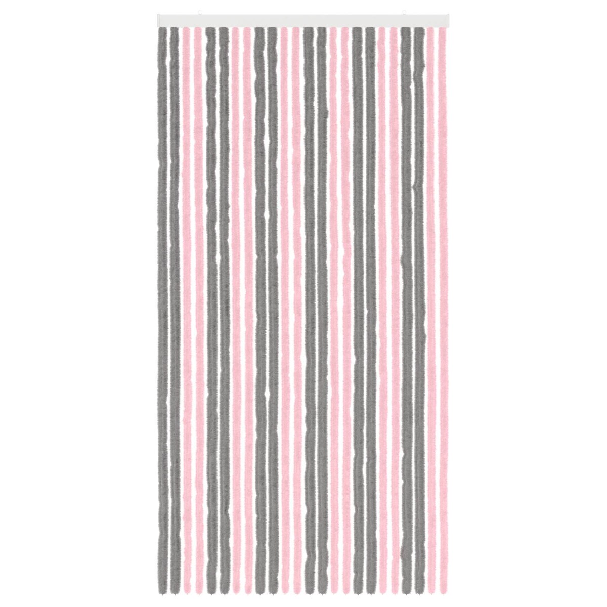 vidaXL Κουρτίνα εντόμων Chenille Ασημί Γκρι και Ροζ 100 x 200 cm