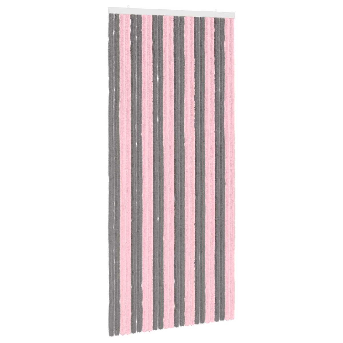 vidaXL Κουρτίνα εντόμων Chenille Ασημί Γκρι και Ροζ 100 x 220 cm