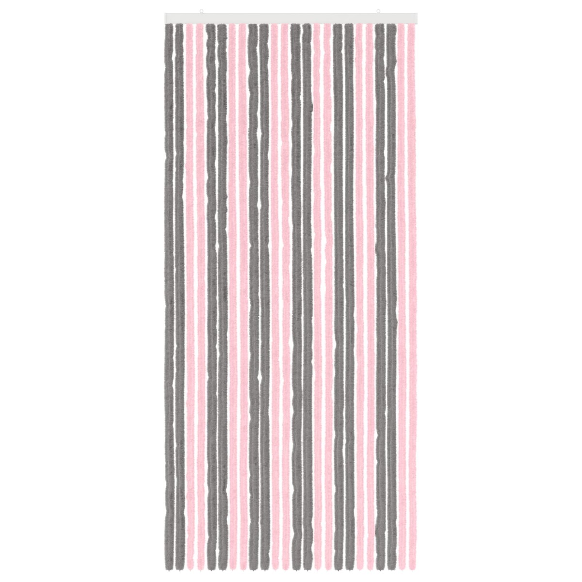 vidaXL Κουρτίνα εντόμων Chenille Ασημί Γκρι και Ροζ 100 x 220 cm