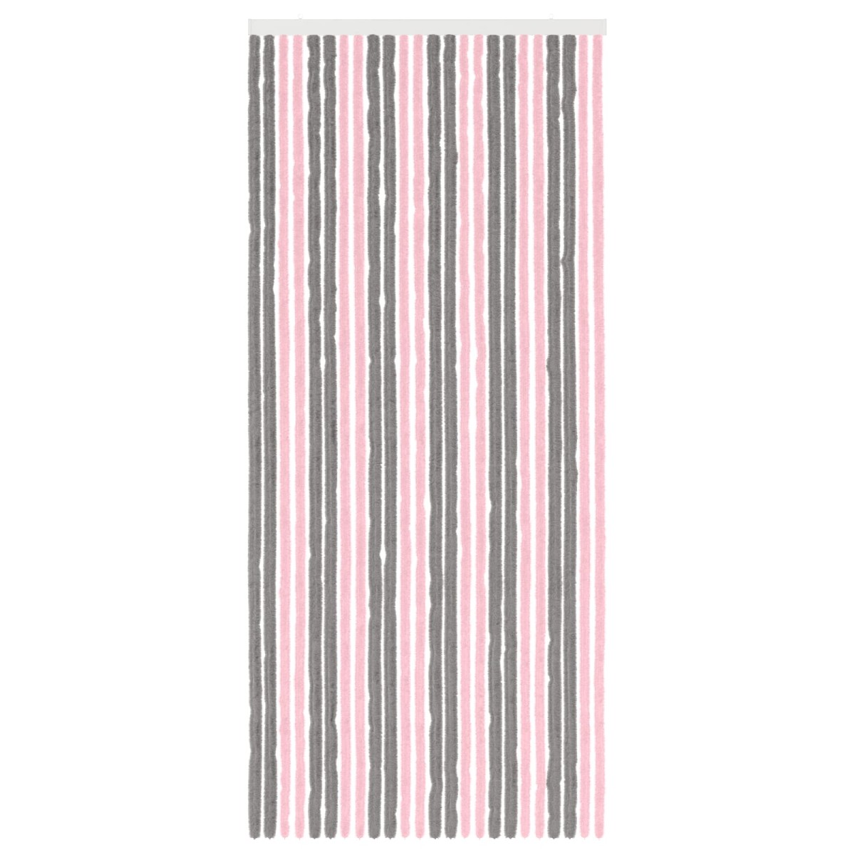 vidaXL Κουρτίνα εντόμων Chenille Ασημί Γκρι και Ροζ 100 x 230 cm