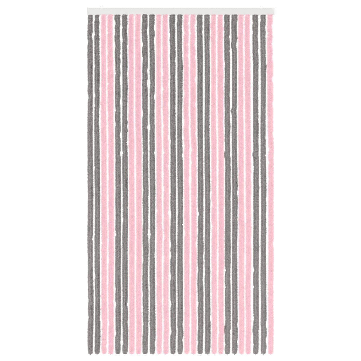 vidaXL Κουρτίνα εντόμων Chenille Ασημί Γκρι και Ροζ 118 x 220 cm