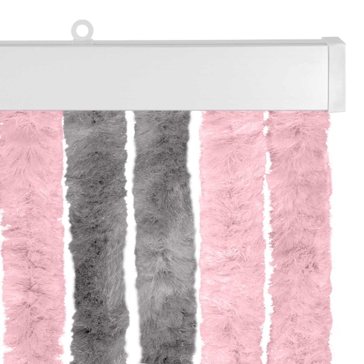 vidaXL Κουρτίνα εντόμων Chenille Ασημί Γκρι και Ροζ 118 x 220 cm