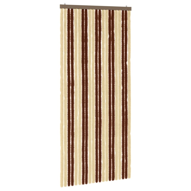 vidaXL Κουρτίνα εντόμων Chenille Καφέ και μπεζ 90 x 200 cm 100% PP