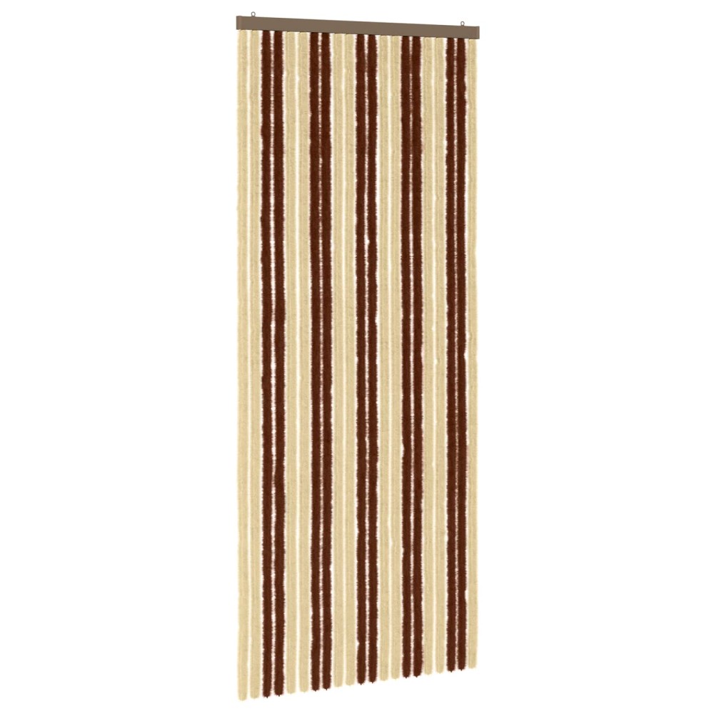 vidaXL Κουρτίνα εντόμων Chenille Καφέ και μπεζ 90 x 220 cm 100% PP