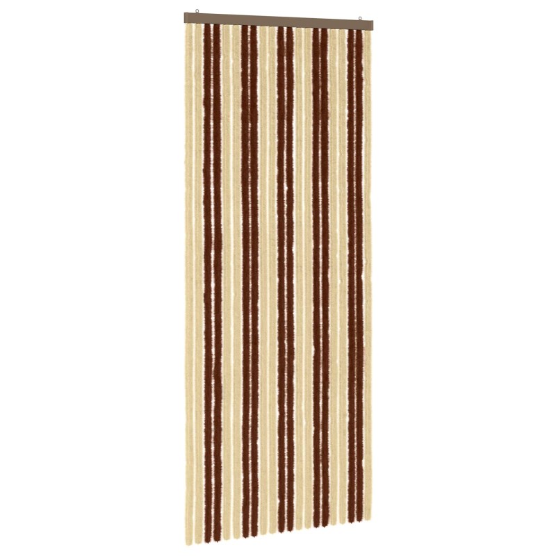 vidaXL Κουρτίνα εντόμων Chenille Καφέ και μπεζ 90 x 220 cm 100% PP