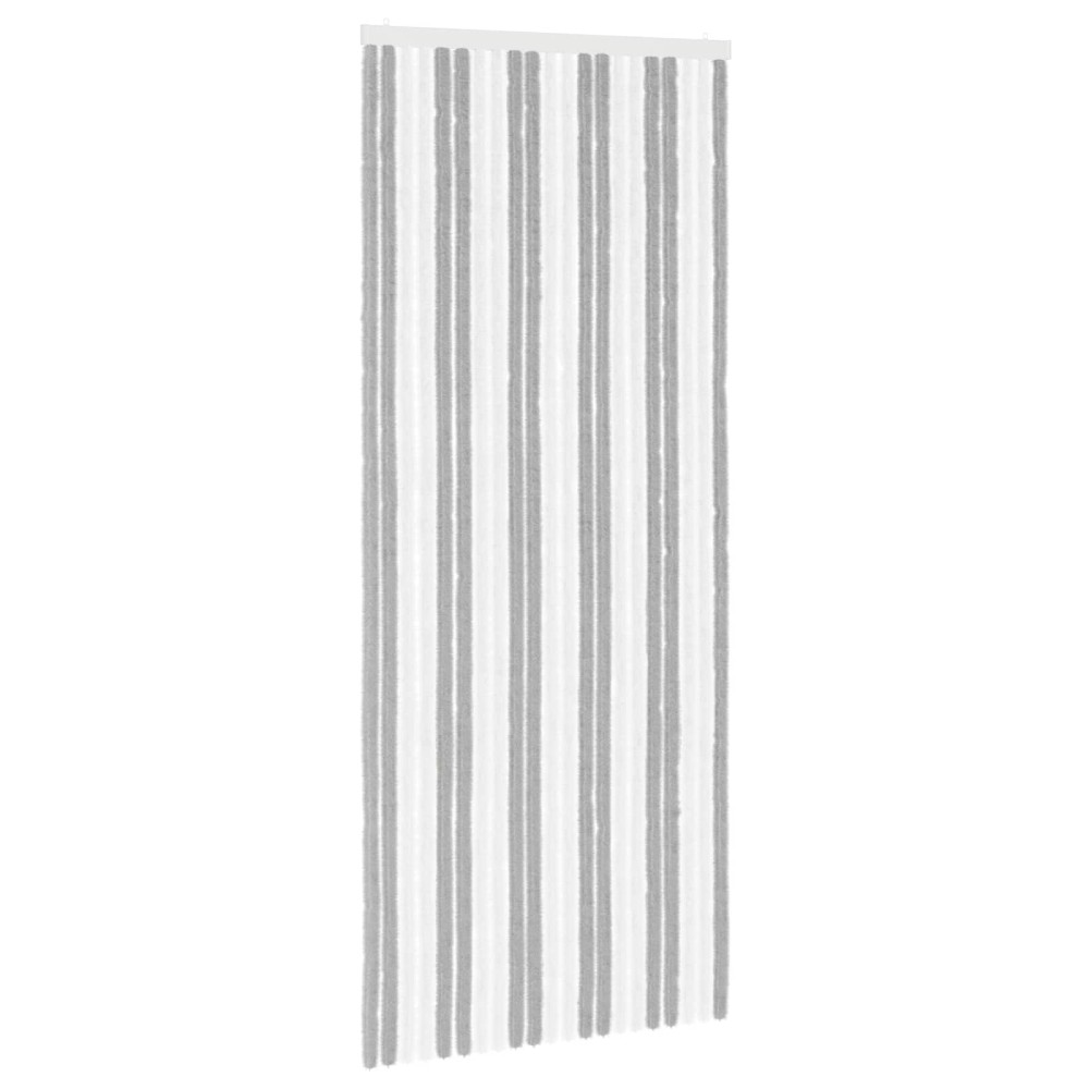 vidaXL Κουρτίνα εντόμων Chenille Γκρι και Λευκό 90 x 220 cm 100% PP