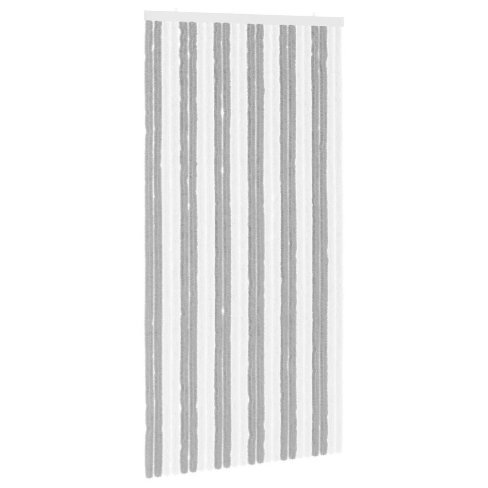 vidaXL Κουρτίνα εντόμων Chenille Γκρι και Λευκό 100 x 200 cm 100% PP