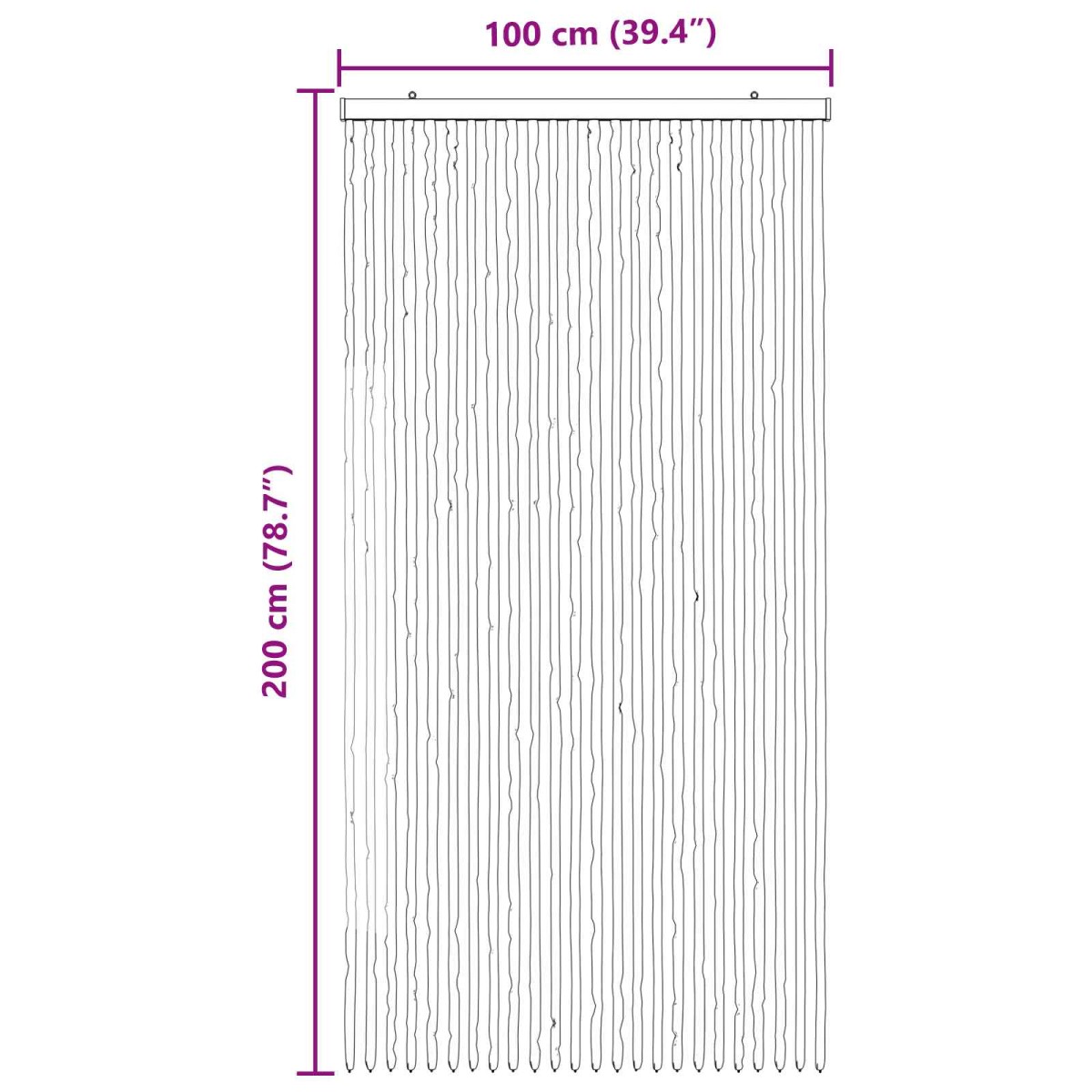 vidaXL Κουρτίνα εντόμων Chenille Γκρι και Λευκό 100 x 200 cm 100% PP