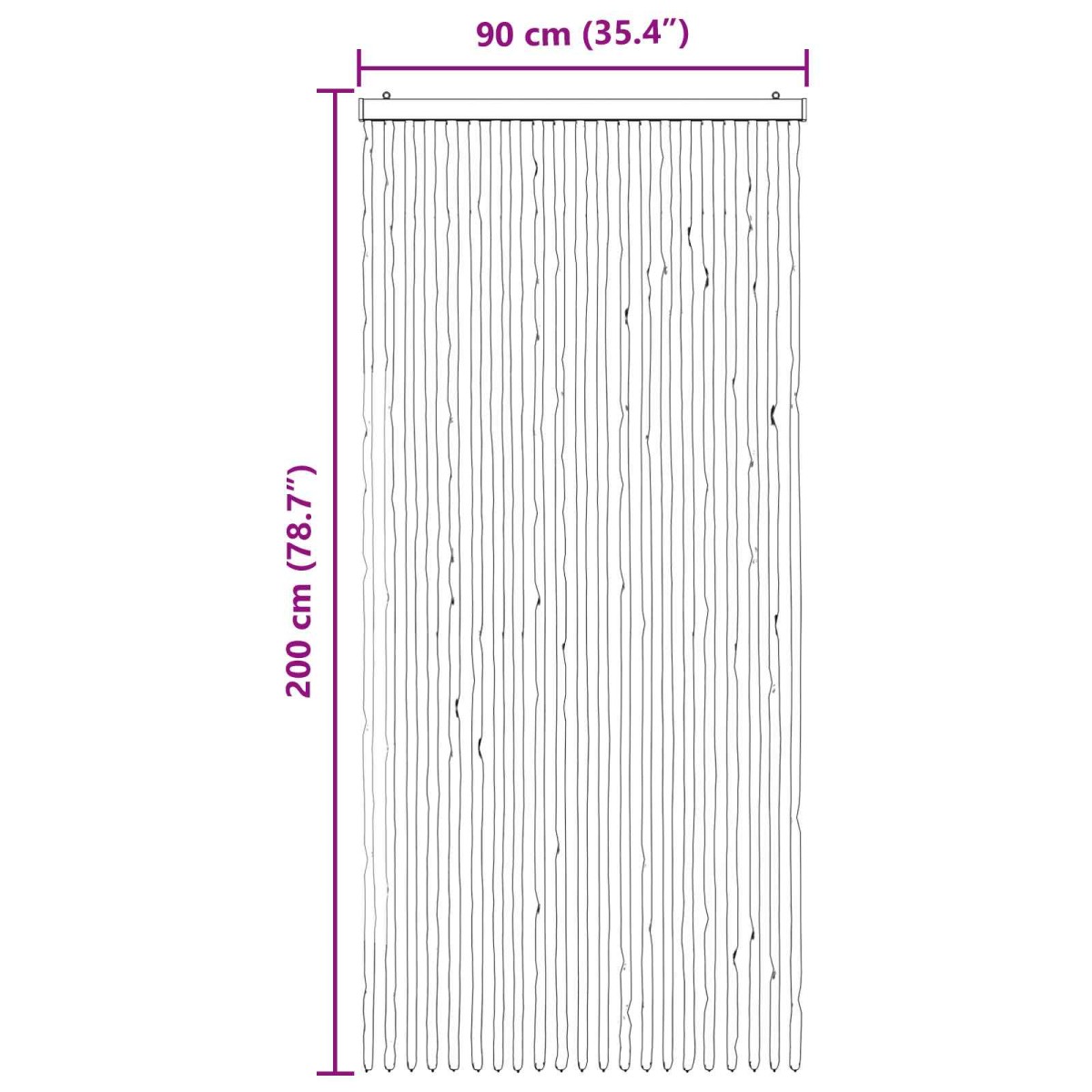 vidaXL Κουρτίνα εντόμων Chenille Γκρι και Μπεζ 90 x 200 cm 100% PP