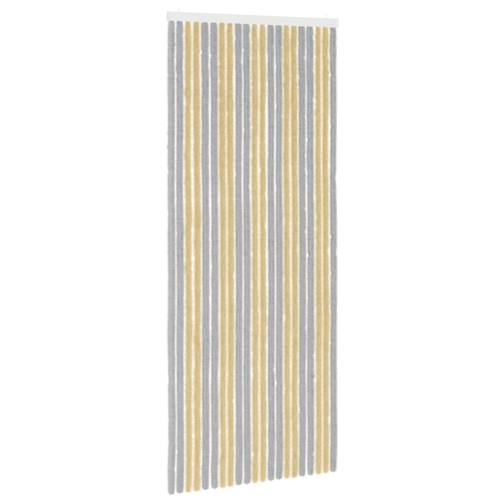 vidaXL Κουρτίνα εντόμων Chenille Γκρι και Μπεζ 90 x 220 cm 100% PP
