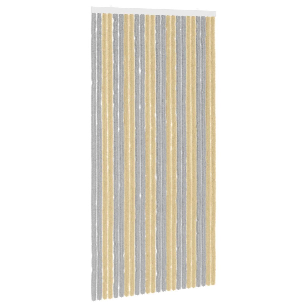 vidaXL Κουρτίνα εντόμων Chenille Γκρι και Μπεζ 100 x 200 cm 100% PP