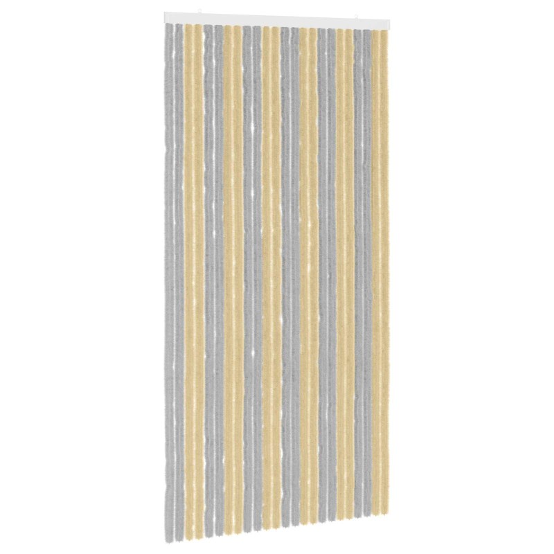 vidaXL Κουρτίνα εντόμων Chenille Γκρι και Μπεζ 100 x 200 cm 100% PP