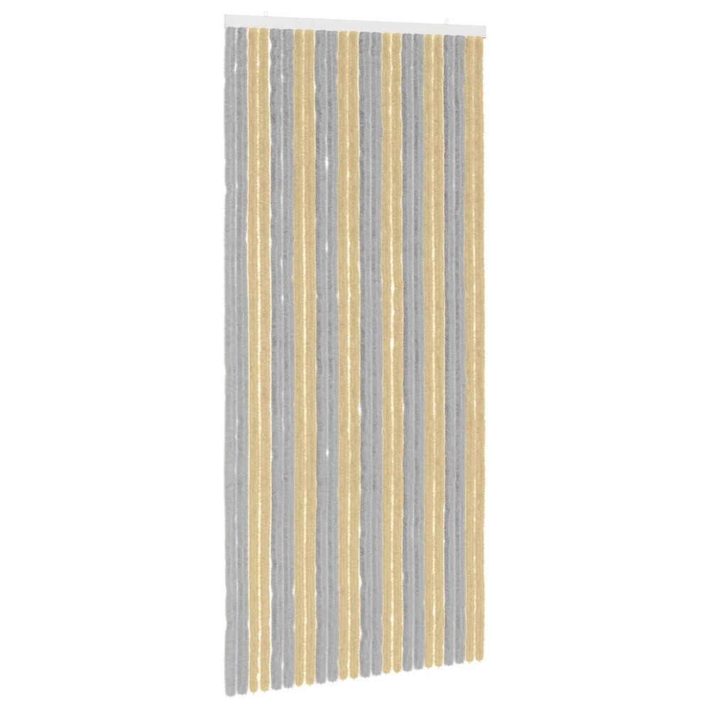 vidaXL Κουρτίνα εντόμων Chenille Γκρι και Μπεζ 100 x 220 cm 100% PP