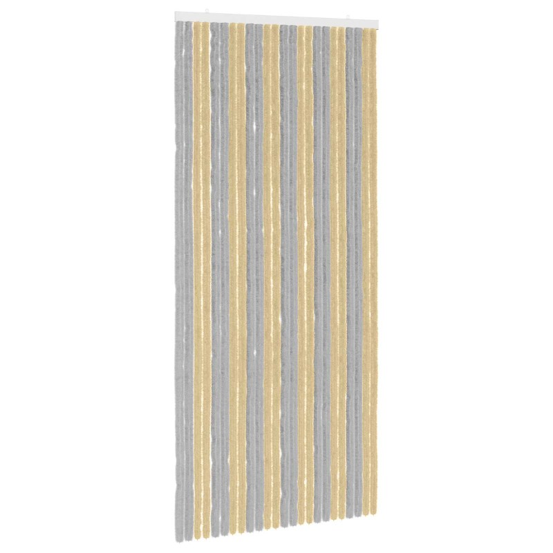 vidaXL Κουρτίνα εντόμων Chenille Γκρι και Μπεζ 100 x 220 cm 100% PP