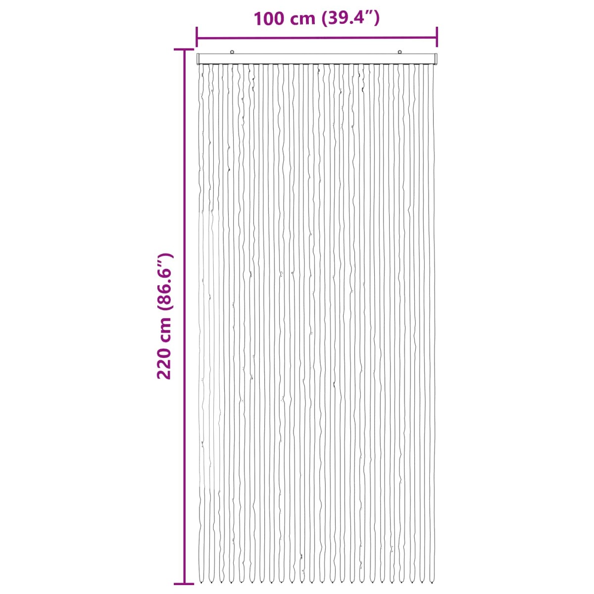 vidaXL Κουρτίνα εντόμων Chenille Γκρι και Μπεζ 100 x 220 cm 100% PP