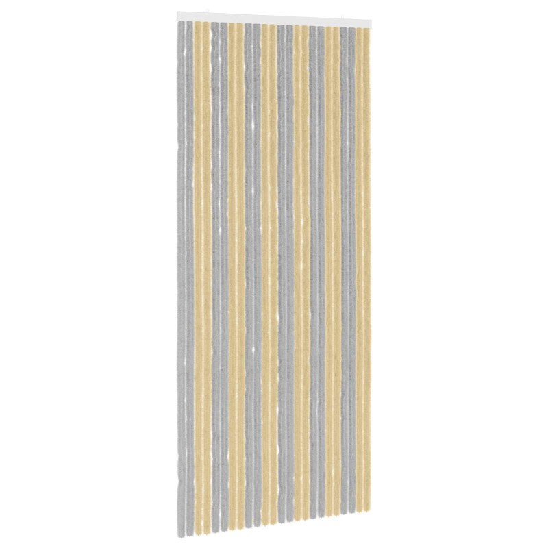 vidaXL Κουρτίνα εντόμων Chenille Γκρι και Μπεζ 100 x 230 cm 100% PP