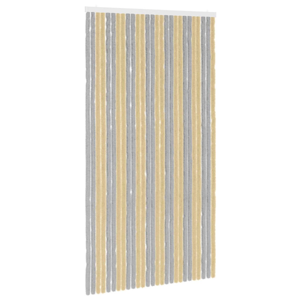 vidaXL Κουρτίνα εντόμων Chenille Γκρι και Μπεζ 118 x 220 cm 100% PP