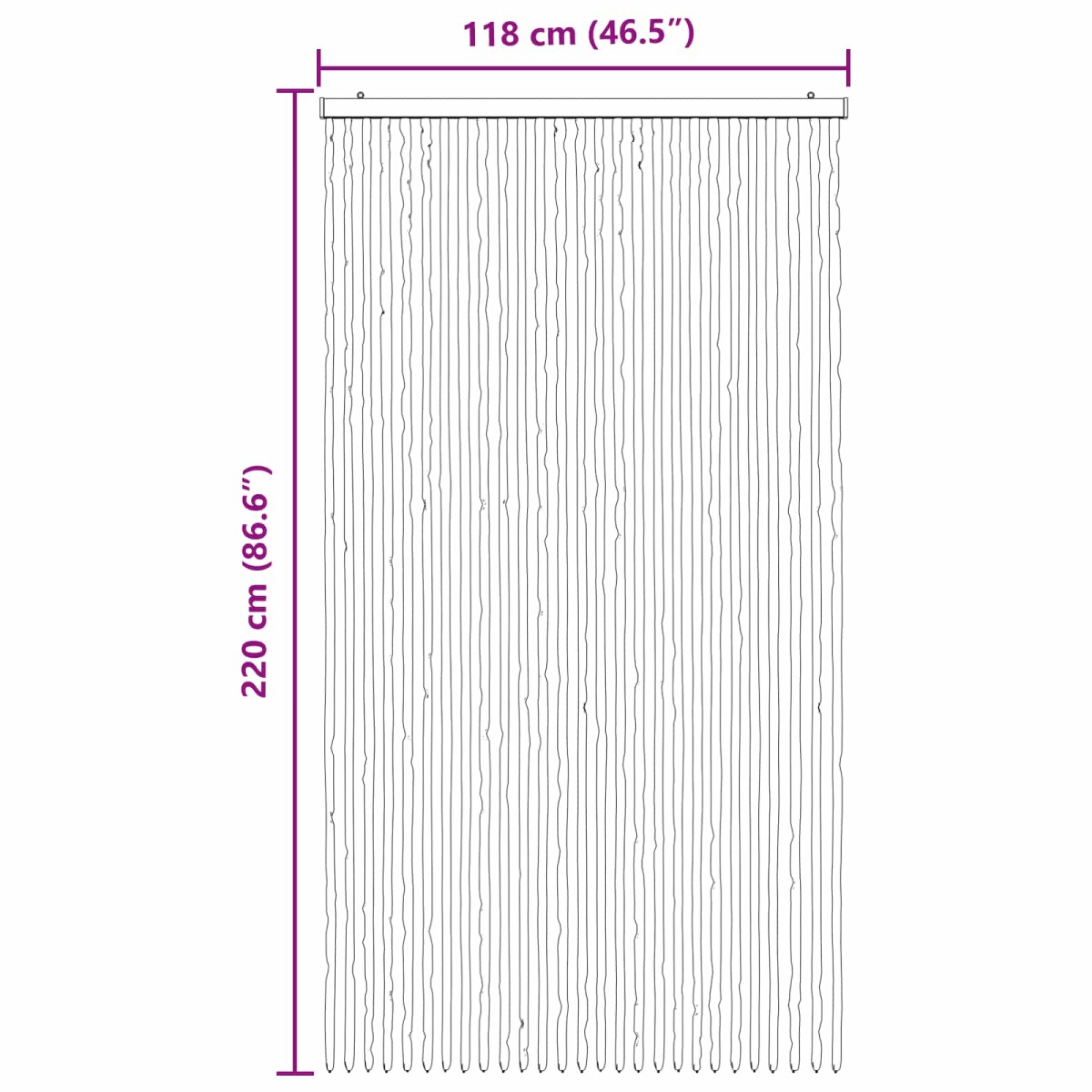 vidaXL Κουρτίνα εντόμων Chenille Γκρι και Μπεζ 118 x 220 cm 100% PP