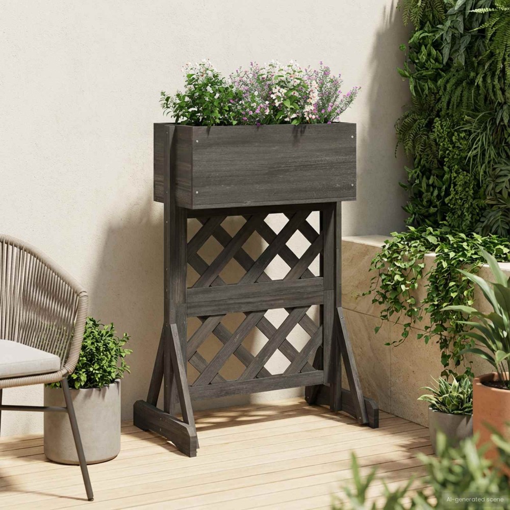 vidaXL Καθέτος κήπος με πέργκολα Γκρι 48 x 30 x 70,5 εκ