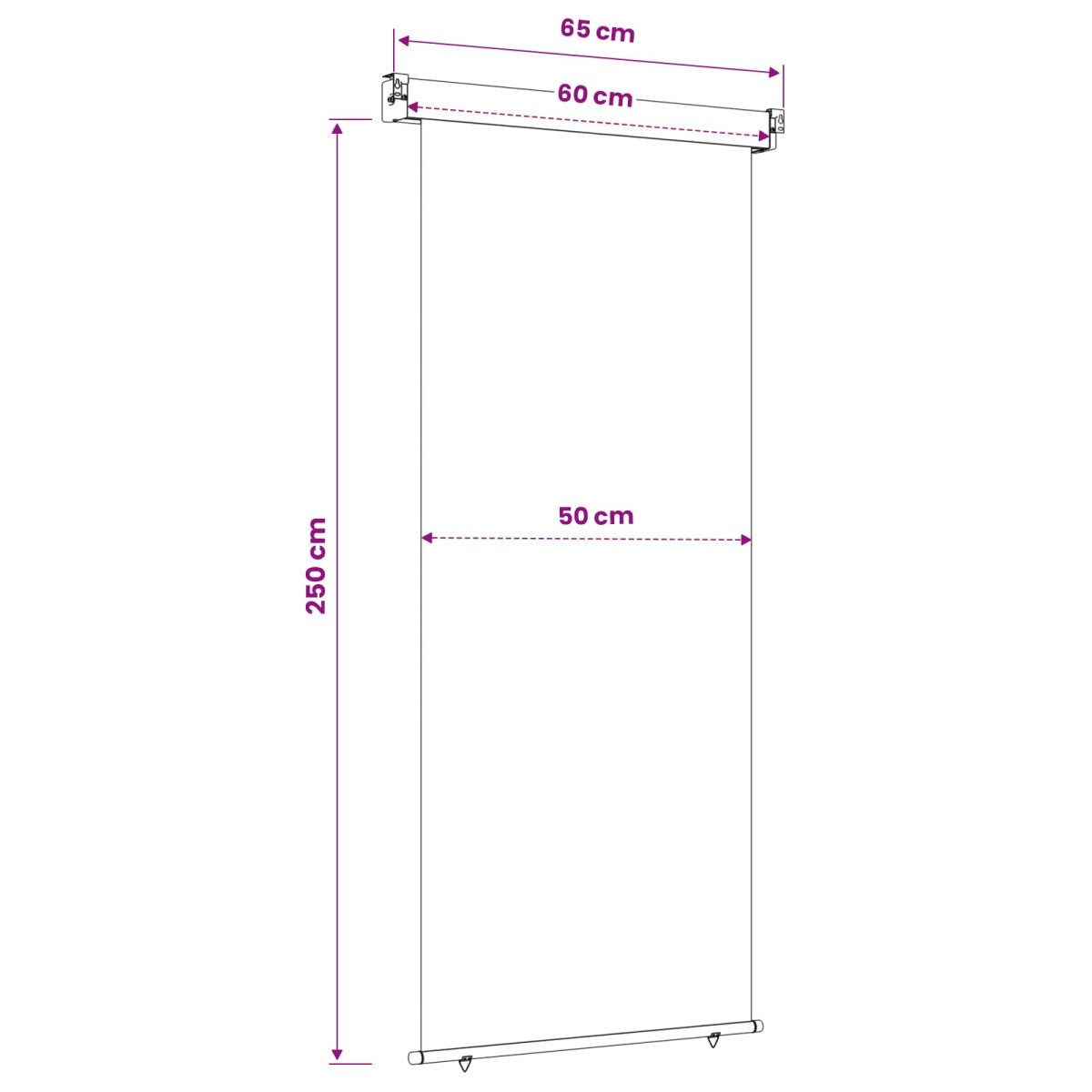 vidaXL Αυλούπα Πλευράς Μπαλκονιού 60 x 250 εκ.