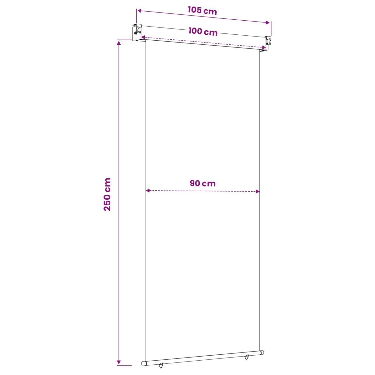 vidaXL Αυλούπα Πλευράς Μπαλκονιού 100 x 250 cm